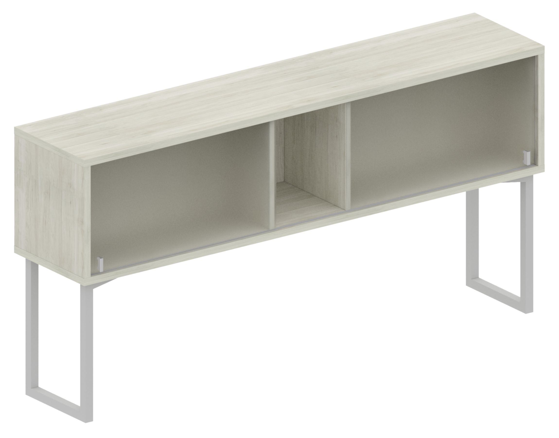 Levels 36in Hutch with Metal Supports –  Plexi Bi-Pass Doors