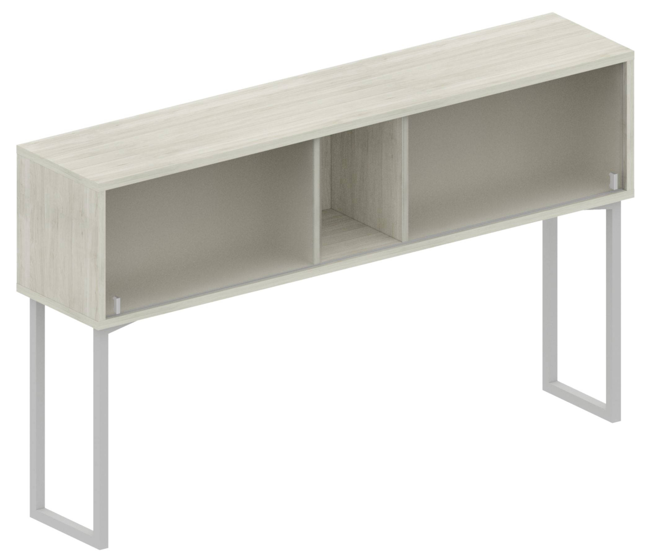 Levels 43in Hutch with Metal Supports –  Plexi Bi-Pass Doors