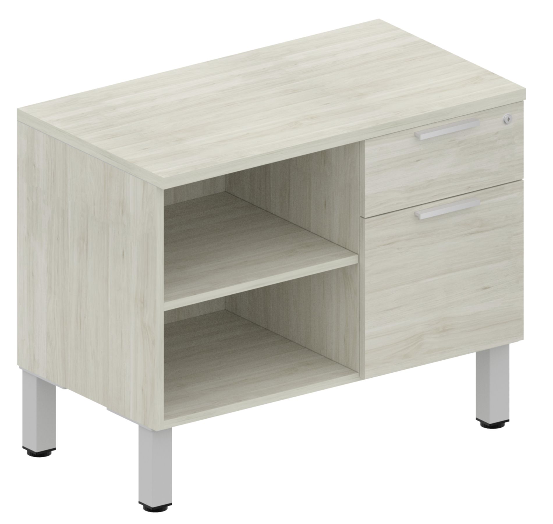 Levels Open Cabinet Storage with Storage Risers