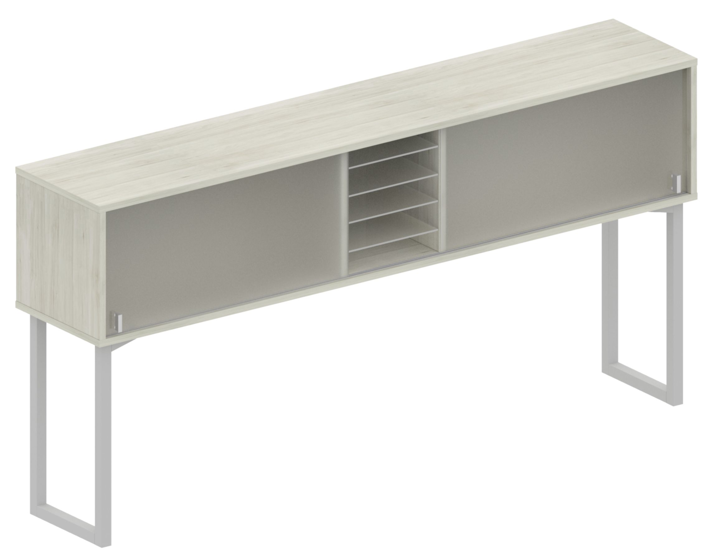 WorkScape Plexi Bi-Pass Door Hutches with Metal Supports