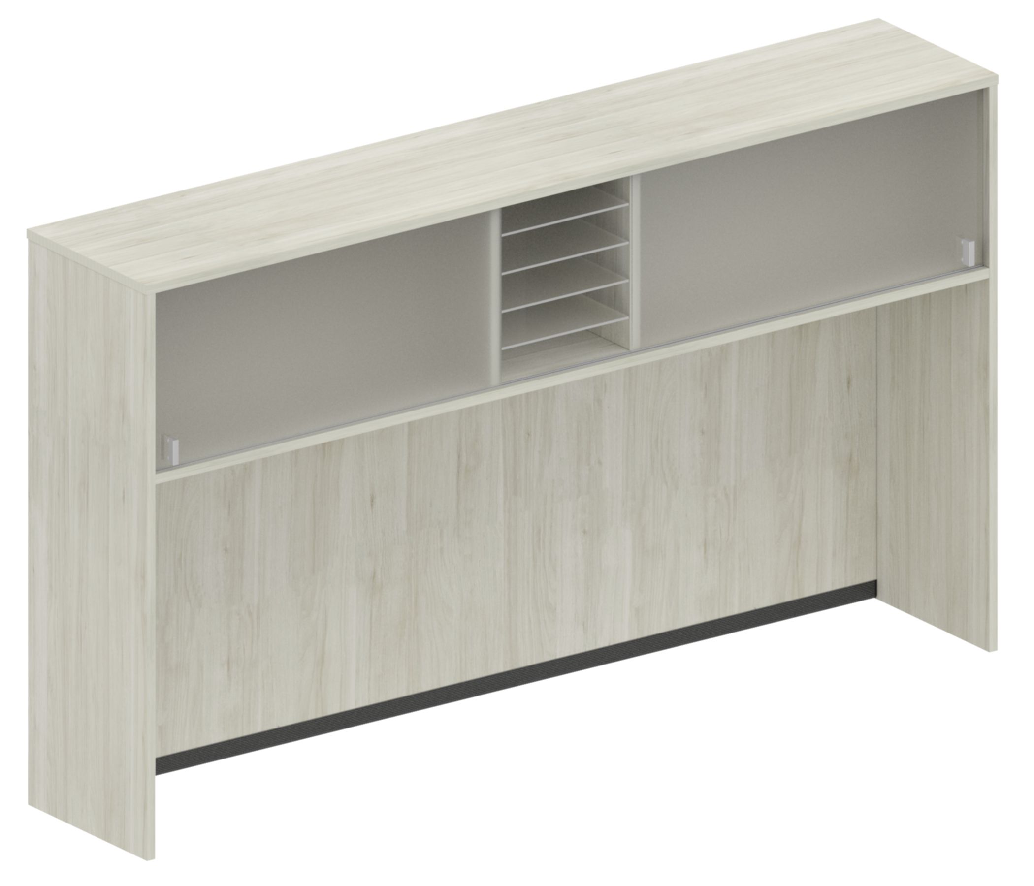 WorkScape Plexi Bi-Pass Door Hutches with Laminate Gables