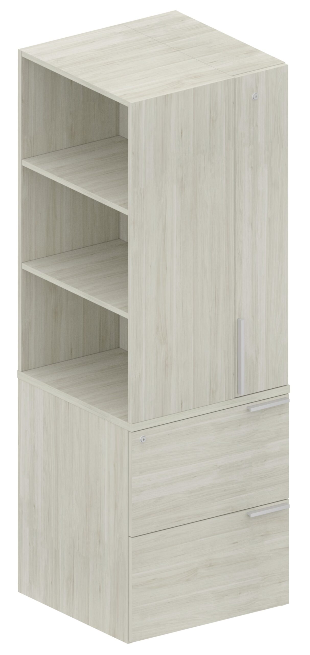 WorkScape Turned Bookcase/Wardrobe over Lateral File
