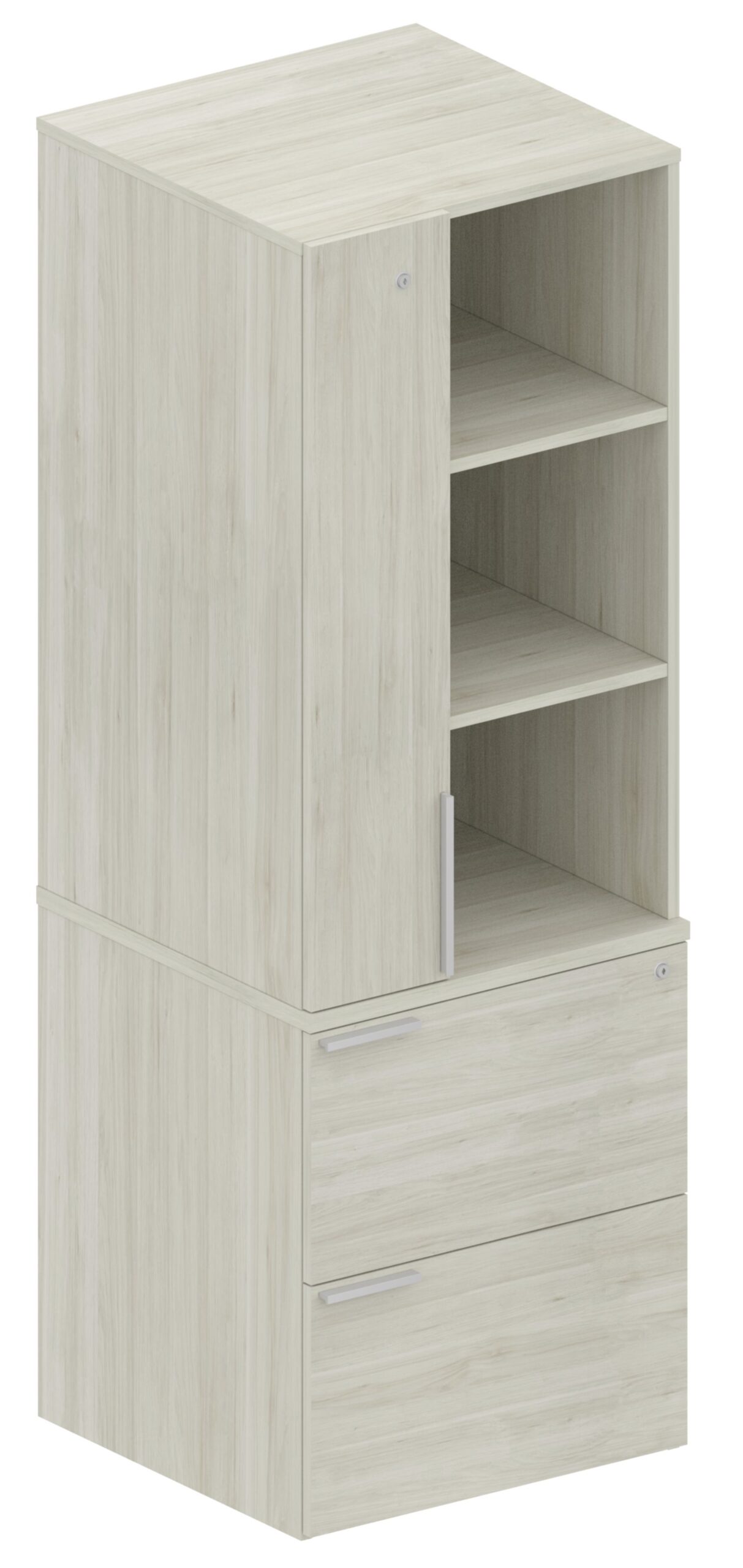 WorkScape Bookcase/Wardrobe Cabinet over Lateral files